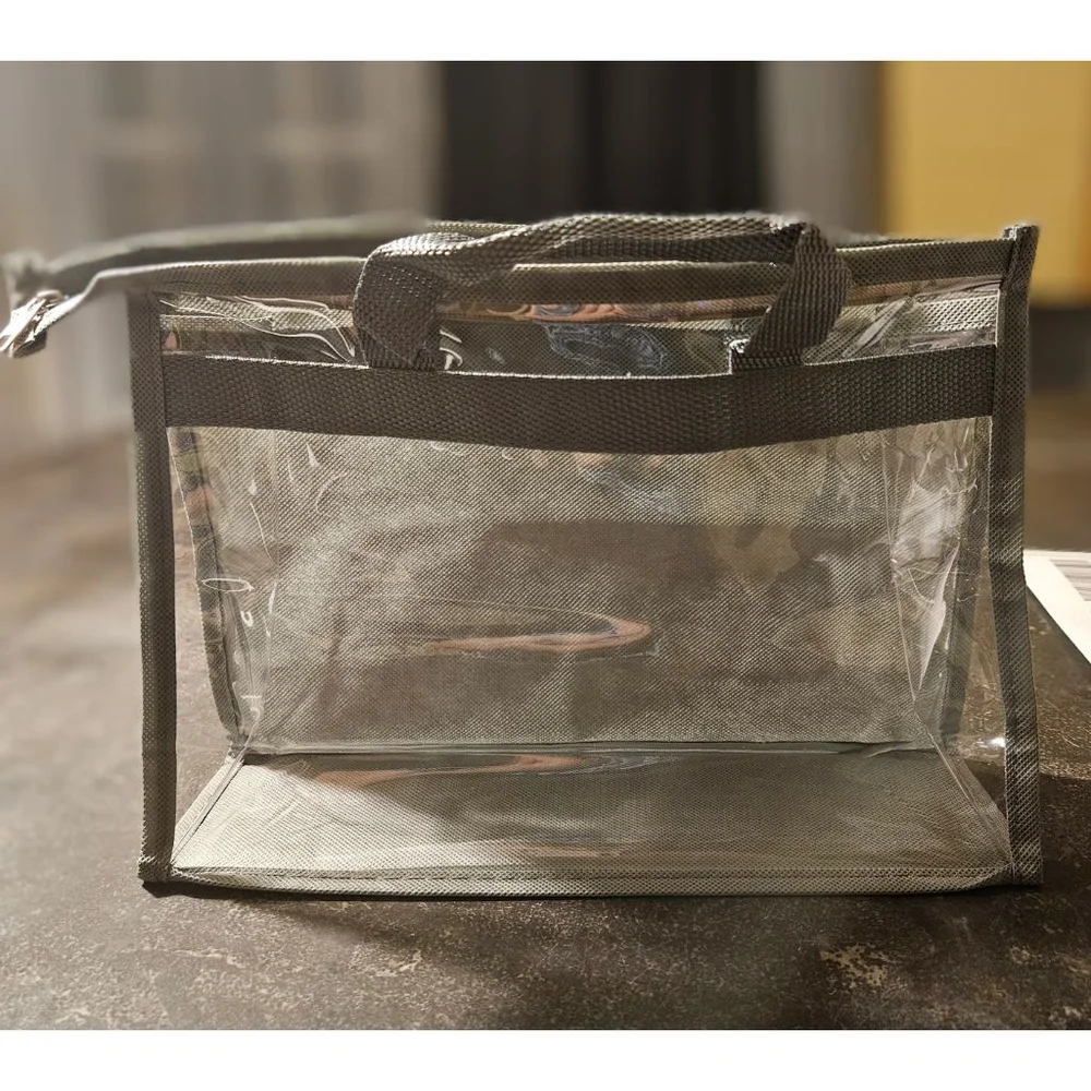 Clear Storage Hand Bag - Gray